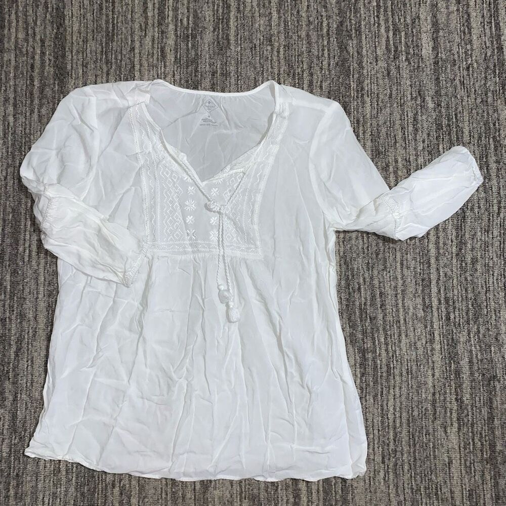 St. John's Bay Ivory V-Neck Blouse